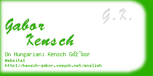 gabor kensch business card
